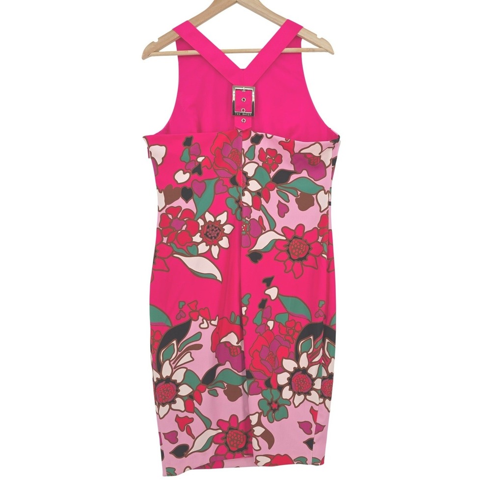 Ted Baker London Womens 12 (Ted Baker 5) Marlow Pink Floral Print Sheath Dress - Picture 4 of 15